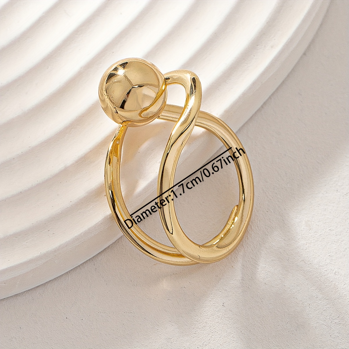 elegant   womens   ring golden color     metal ball   sexy   fashion accessory details 2