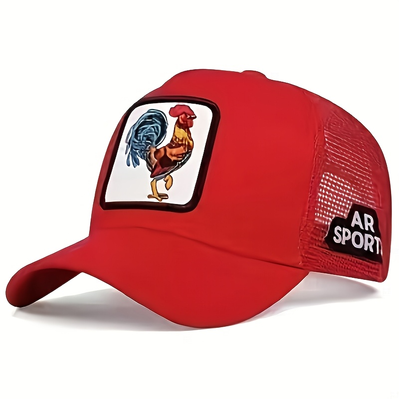 TEMU Gorra de béisbol de , gorra de malla bordada con para , sombrero de papá, parasol, protector solar, gorro de pesca, moda bordada de animales