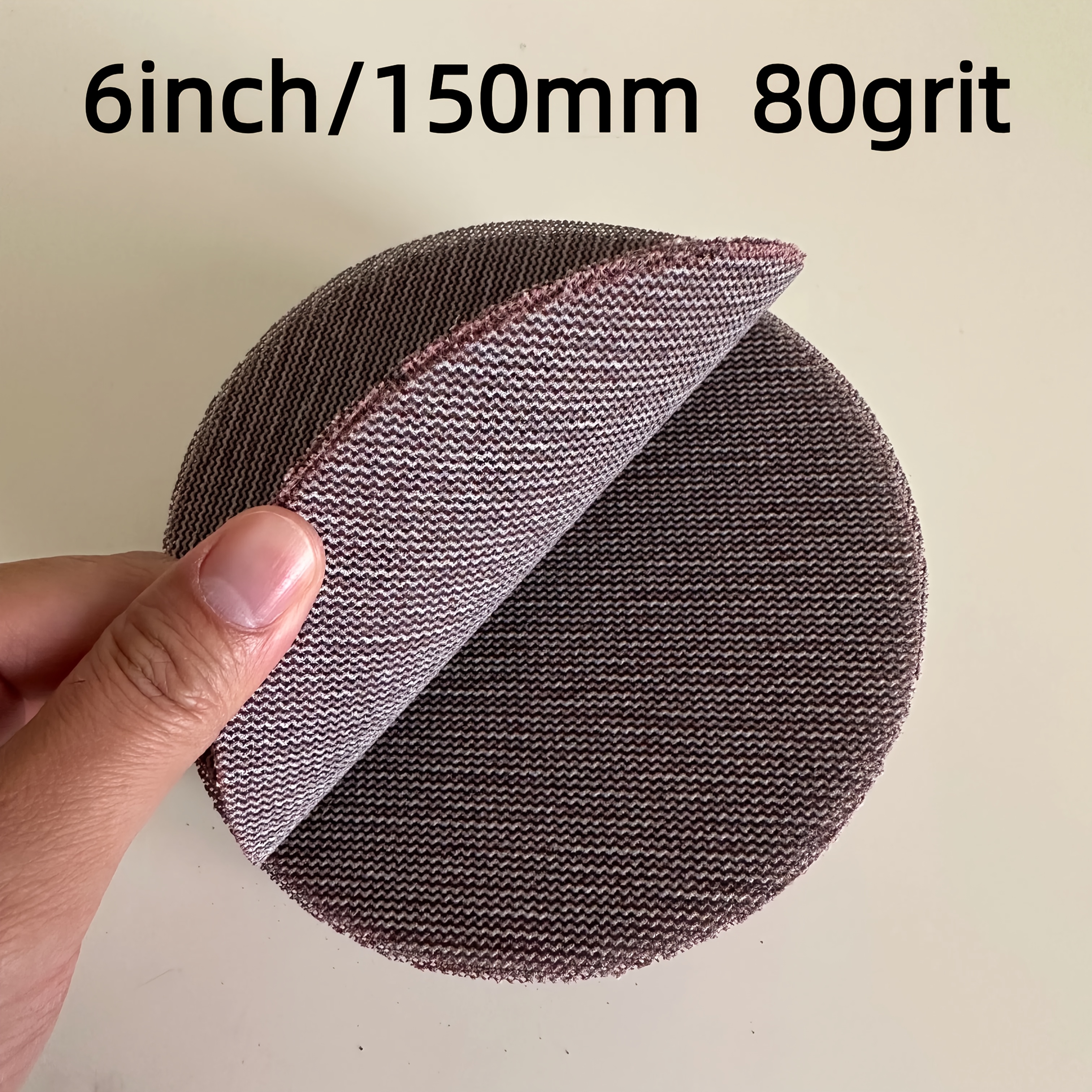 Image of 6-inch Circular Mesh Sandpaper Suitable For Pneumatic Sandpaper Machine, 150mm/5.91-inch Anti Clogging Mesh Back Velvet