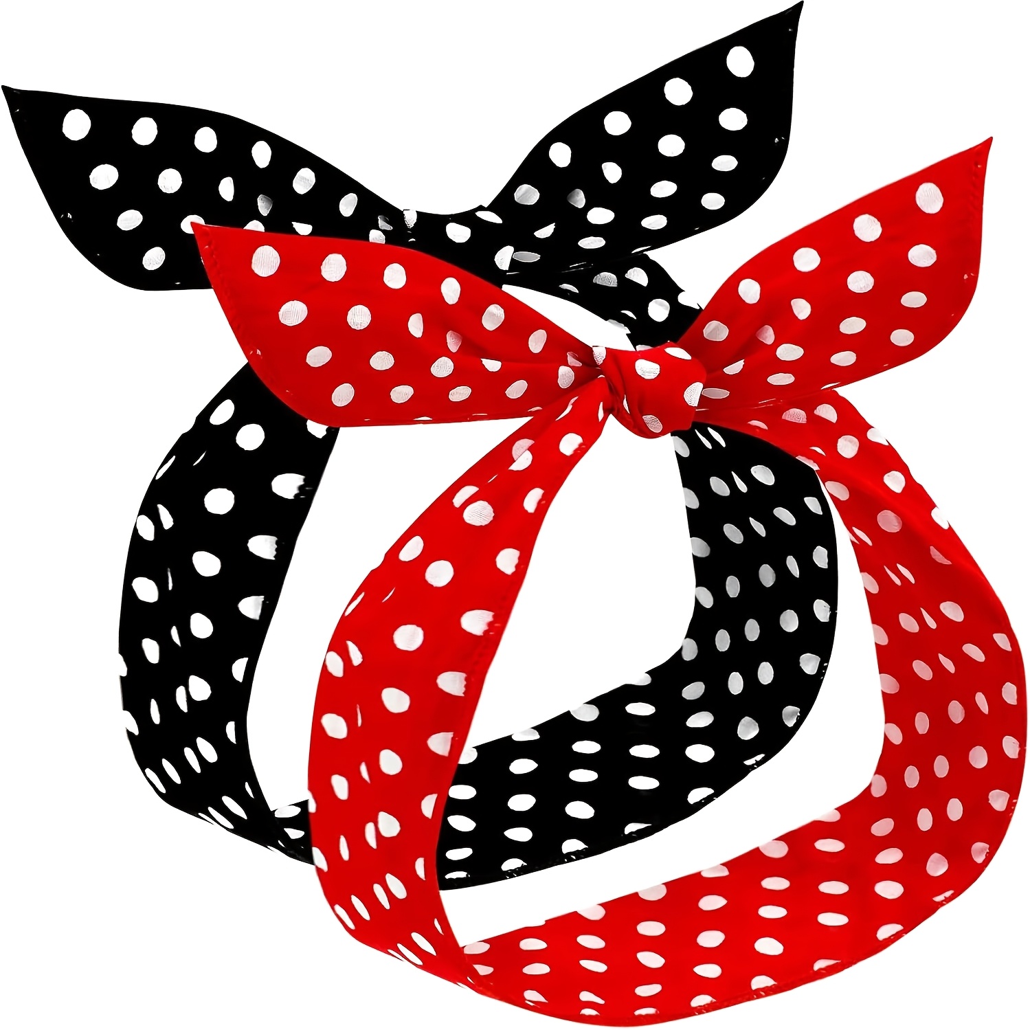 TEMU 2pcs/3pcs Of Retro Polka Dot Versatile Women's Hair Additions, Hair Bands And Headbands, Adjustable High-quality Fabric Versatile Styling Hair