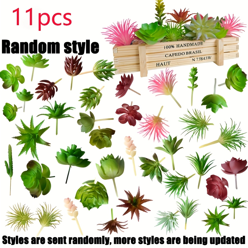 TEMU 11pcs Set Of Random Artificial Plants, With Realistic Green Leaf Design, Suitable For Valentine's Day, Wedding, Party And Indoor And Outdoor