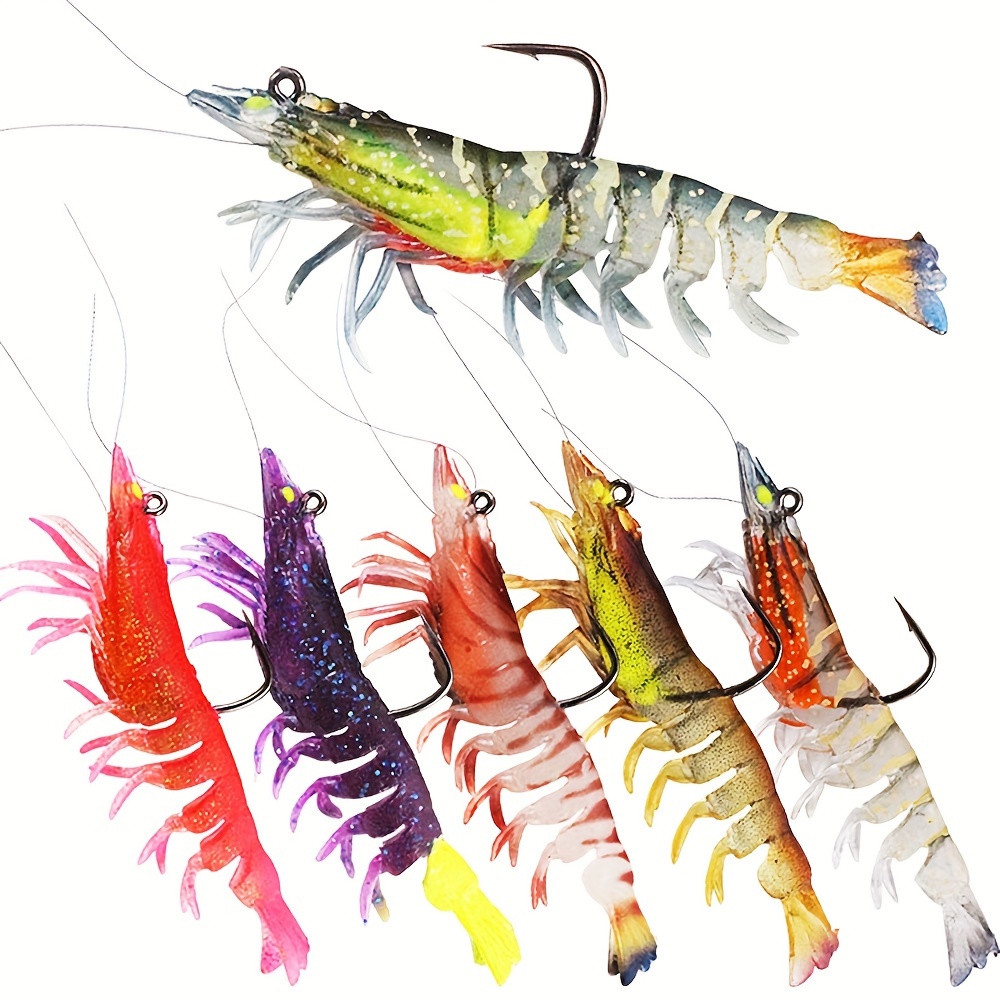 

3pcs Fishing Lures Lure Pre-rigged Fishing Jigs Soft Lure Bass Lure Trout Lure Fishing For Freshwater And Saltwater Lifelike Shrimp Swimbait