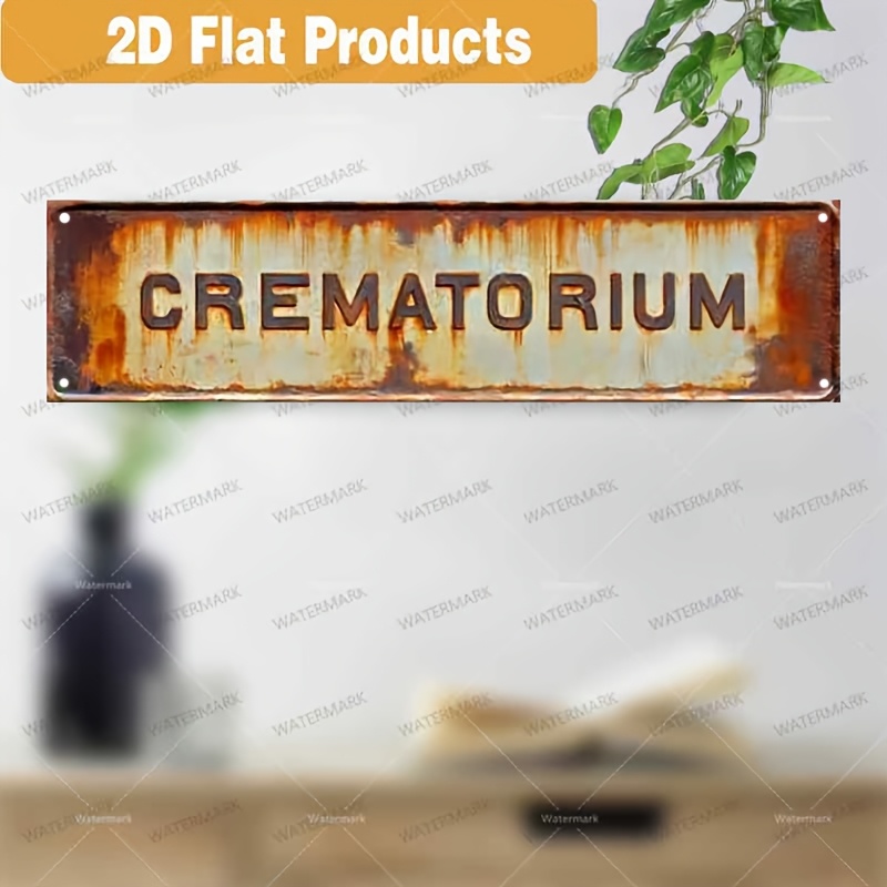 TEMU 2d Flat, 2d Flat - A 2d Flat Vintage Sign Made Of Rustic Aluminum, Measuring 16"x4" (40.64x10.16cm). It Features Aged White And Black Gothic