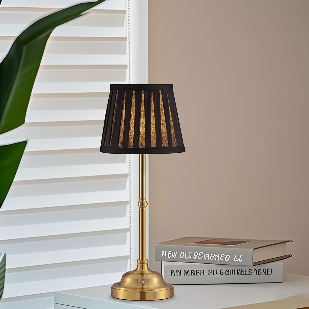 1PC Cordless Modern Retro Rechargeable Dimmable LED Desk Lamp, Touch Dimmable, Camping Lamp, Bedside Night Light, Restaurant Ambient Table Lamp