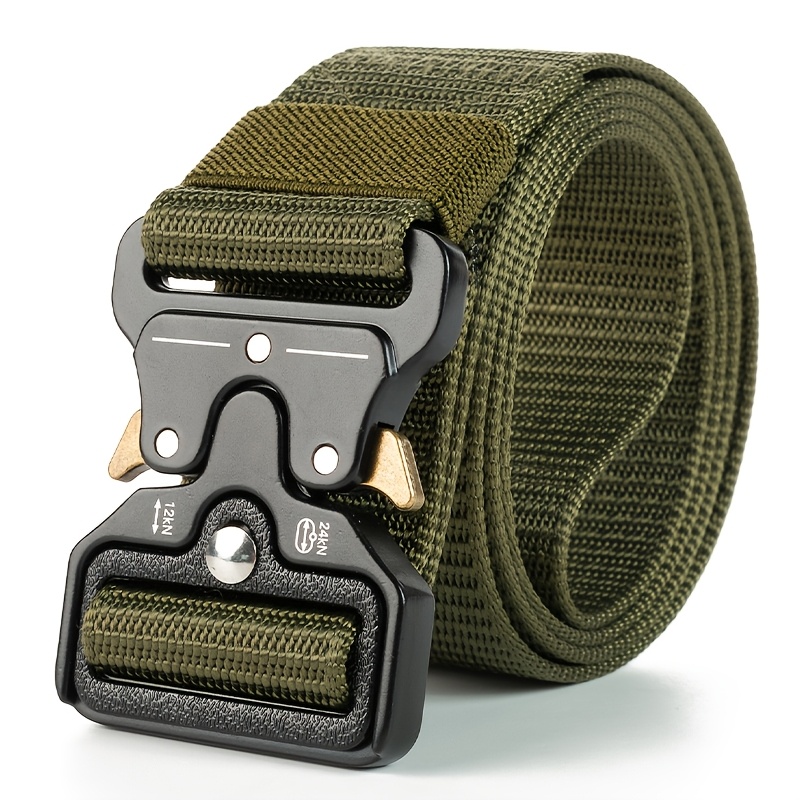 

Nylon Tactical Belt For Men, Quick Release , Elastic Canvas Waistband, Black