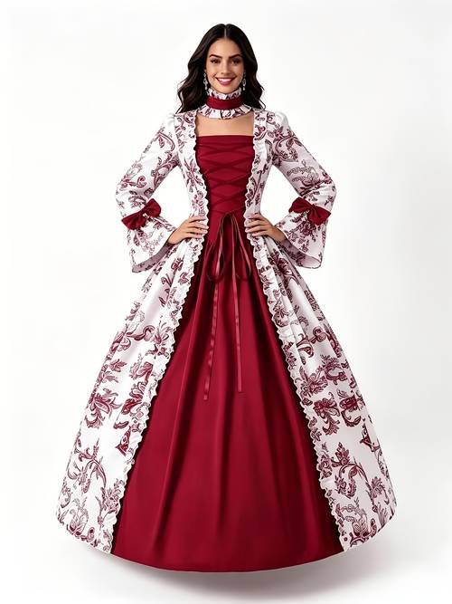 item picture womens multicolor retro medieval court dress skirt suitable for festive parties stage plays and costume performances