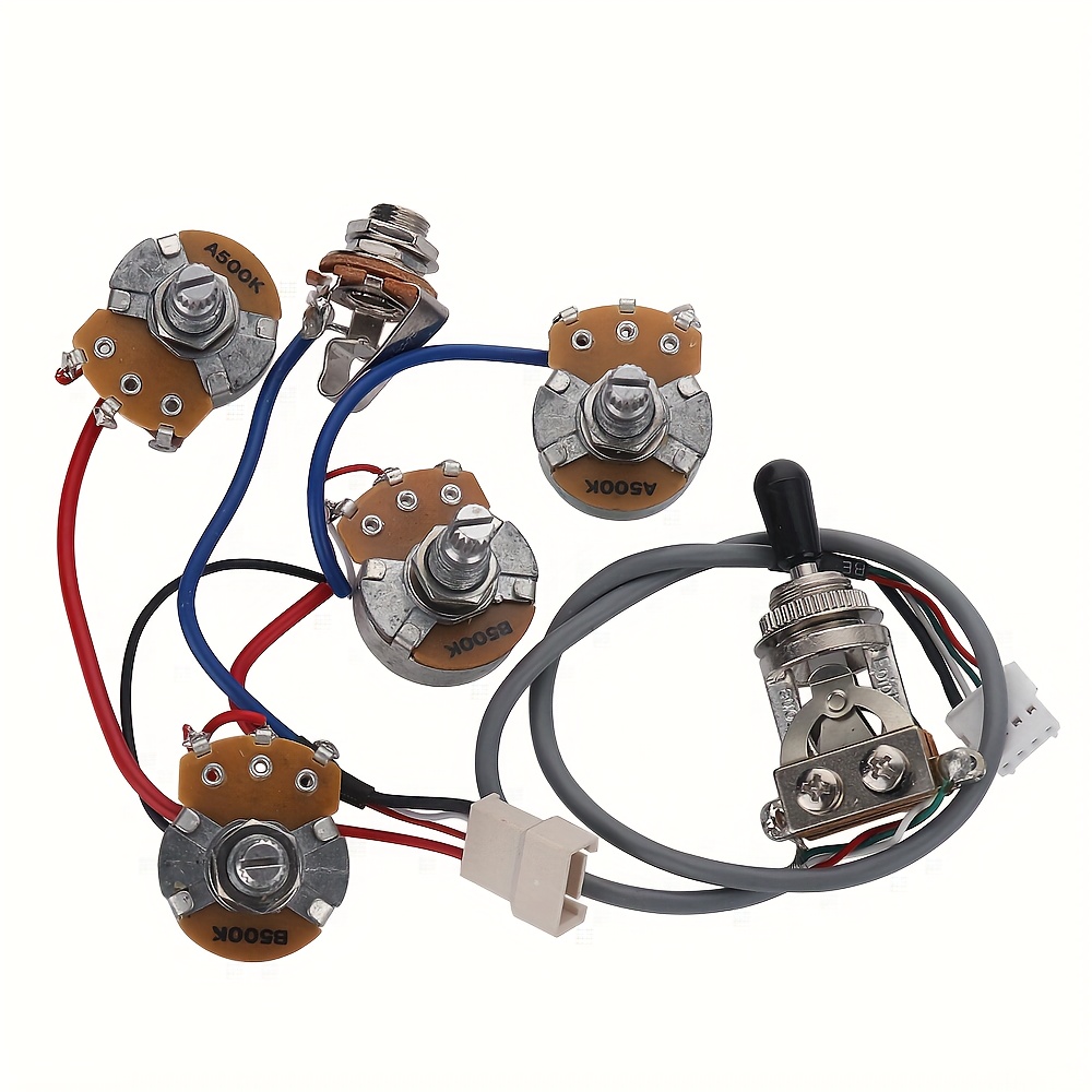 

Guitar Wiring Kit - Pre- 500k & 3-way Switch, Alloy