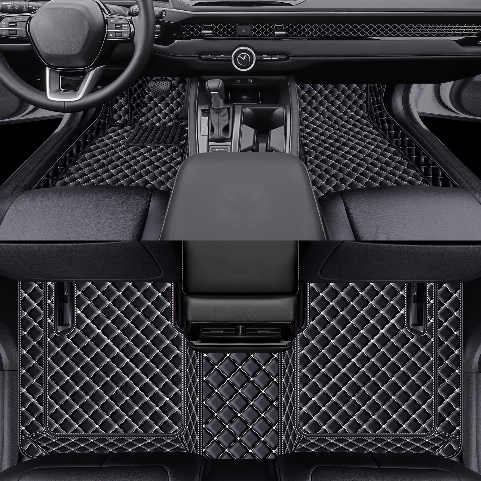 TEMU Car Floor Mats For Ford Left-hand Drive, Full Surround Interior Car Floor Mats, Pu Leather Floor Mats, Complete Set Of Car Floor Mats, Car Floor