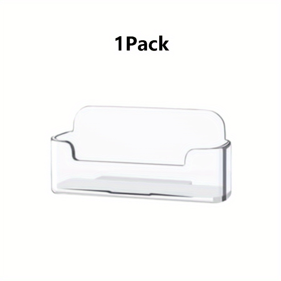 Image of 1/3 Pack Transparent Plastic Business Card Holder, Acrylic Business Card Display Stand, Holds 30-40 Cards