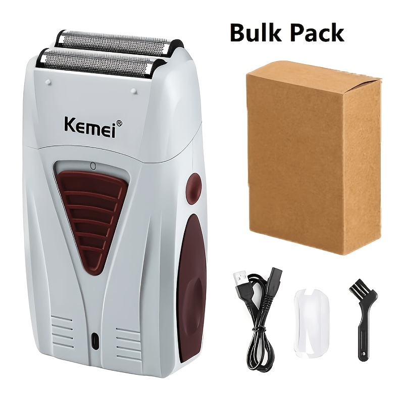 Portable Electric Shaver For Men, Dual Foil Head, Cordless Rechargeable Grooming Kit