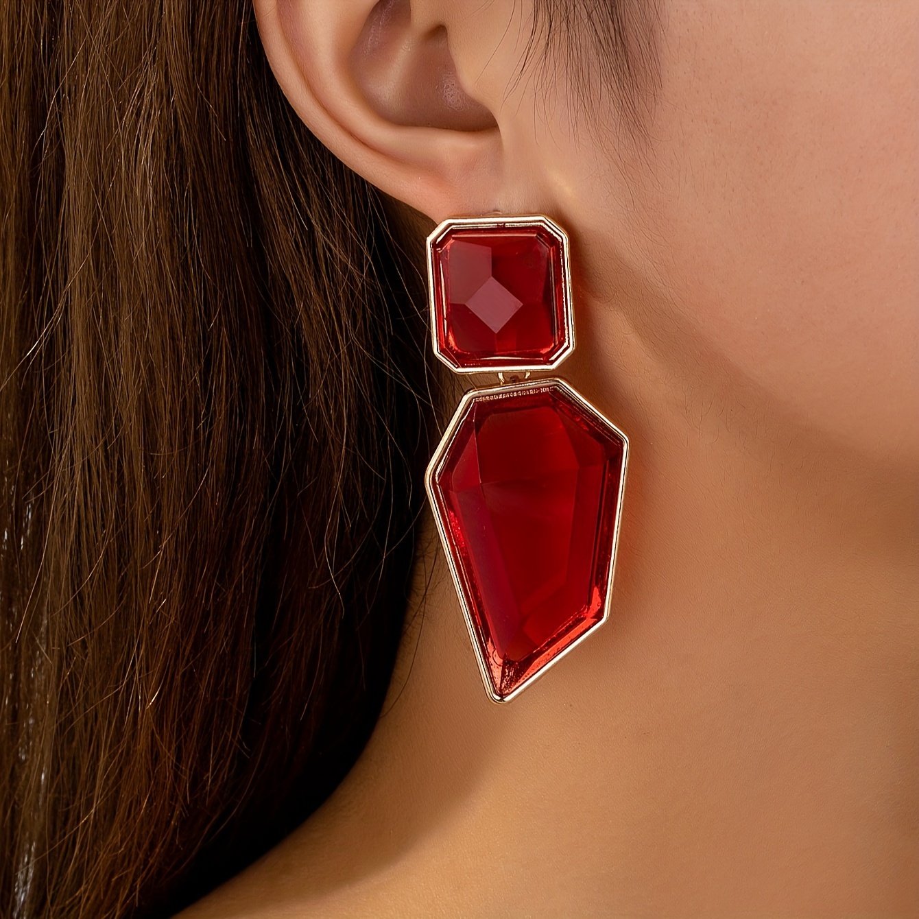 

New European And American Exaggerated Temperament Resin Earrings