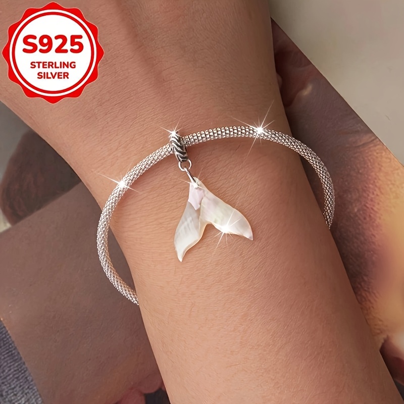 Women's S925 Sterling Silver Mermaid Tail Pendant, Ocean-Themed