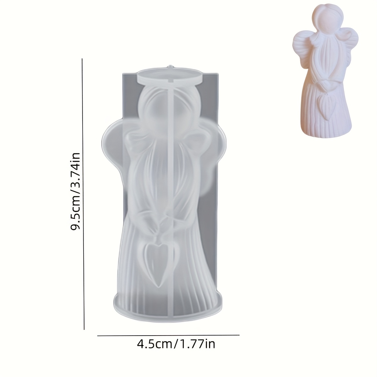 Suitable For Diy Resin & Plaster Casting - Wing Mold With Heart Table Ornament, Winged Female Figure For Home Decor, Making, Table Centerpiece, Plaster Or Resin Crafts - Detailed Molds