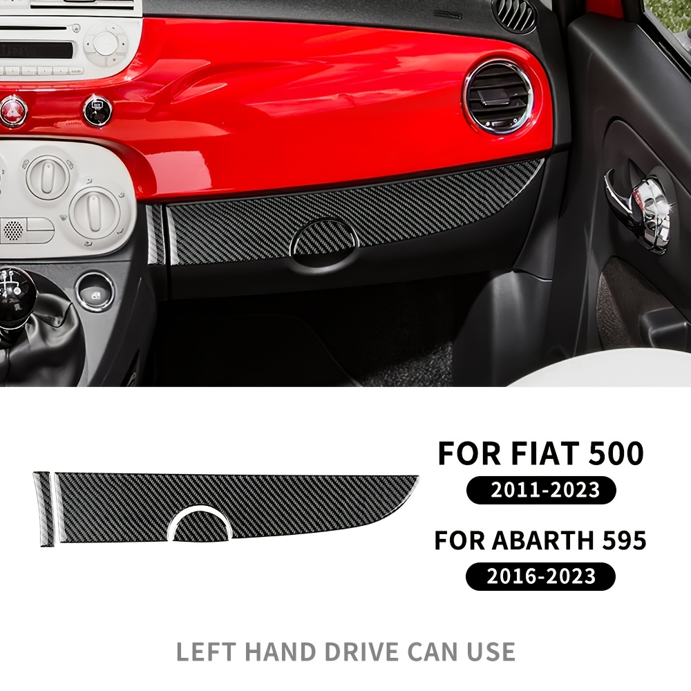 Image of Suitable For Fiat 500 16-23 Abarth 595 2011 2012 2013 2014 2015 2016 2017 2018 2019 2020 2021 2022 2023 Car Passenger Decoration Panel Sticker (left Driving) - Fiber