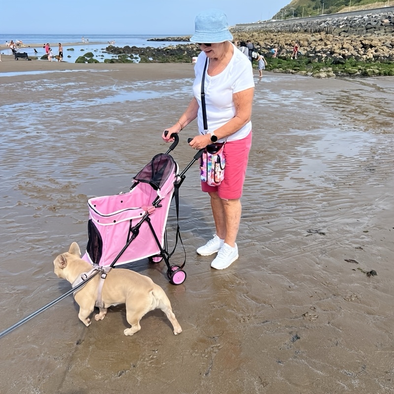 Dog Stroller for Small Dogs and Cats with Storage Basket