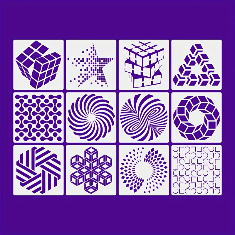 conjunto 12 piezas plantillas pintar 6x6 Temu Chile