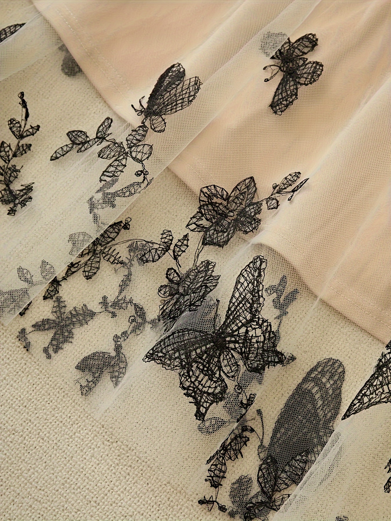 Butterfly Print Mesh Splicing Dress Elegant Temu South Africa