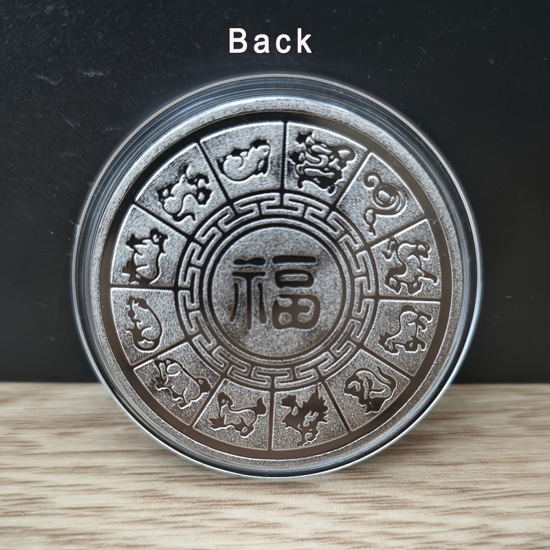 памятная металлическая монета с изображением змеи, 2024 год зодиака, железо, многоцветная - 1 шт подробные сведения 4