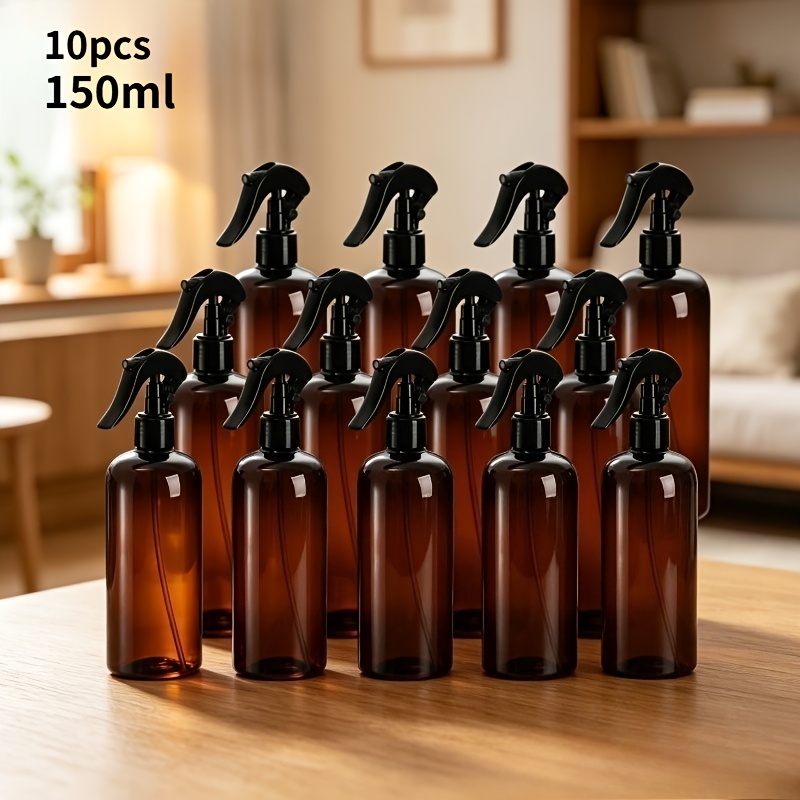 TEMU Lot de 10 flacons vaporisateurs à fine réutilisables, grande , marron - Convient pour les solutions de nettoyage, le jardinage et l' ,