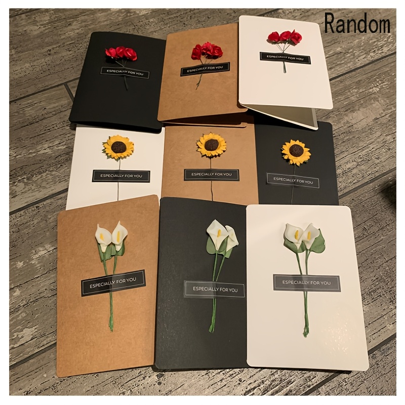 TEMU 12pcs Foldable Card Eternal Flower Mini Bouquet Postcards, Suitable For Graduation Season, Wedding, Valentine's Day, Teacher's Day, Thank You