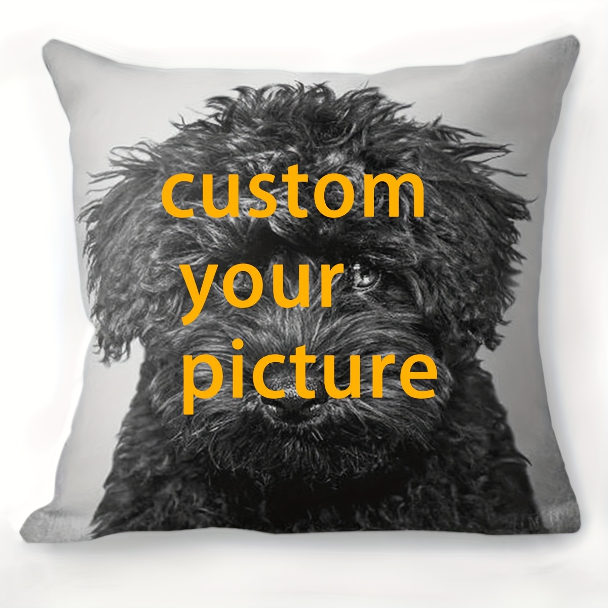 

Customizable 18x18" Soft Plush Throw Pillow Cover With Poodle Design - Personalized One-sided Print, Zippered Cushion Case For Sofa, Bedroom - Machine Washable Polyester, No Insert