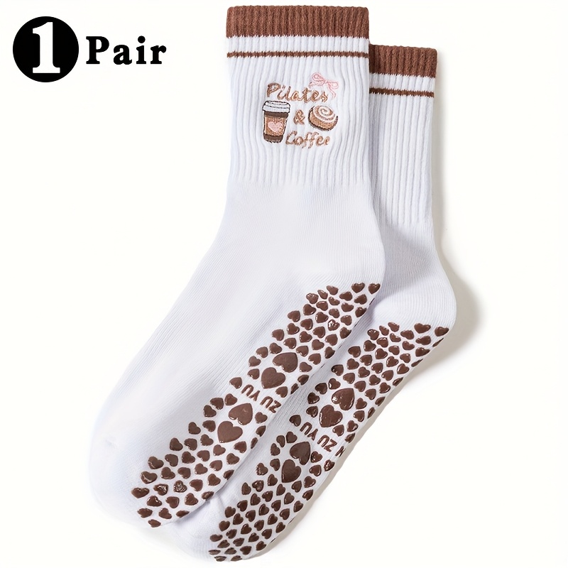 Women's Non-slip Pilates Socks With Grips - Gym, Yoga, Ballet & Barre Workout Socks, Hand Washable Traction Sole For , Rebounding, Step Classes - Durable Fitness Sock For & Studio