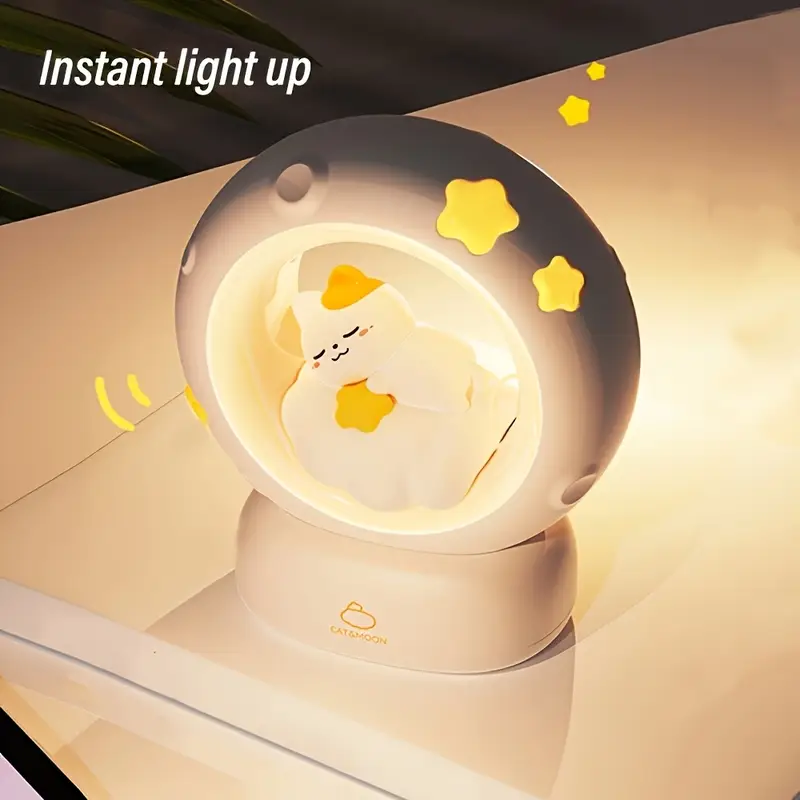1pc sleeping lamp usb rechargeable companion sleeping lamp dimming table lamp 3 levels of brightness adjustment soft decompression lamp decorative cute sleeping bedside lamp for bedroom living room holiday gift Product details 0