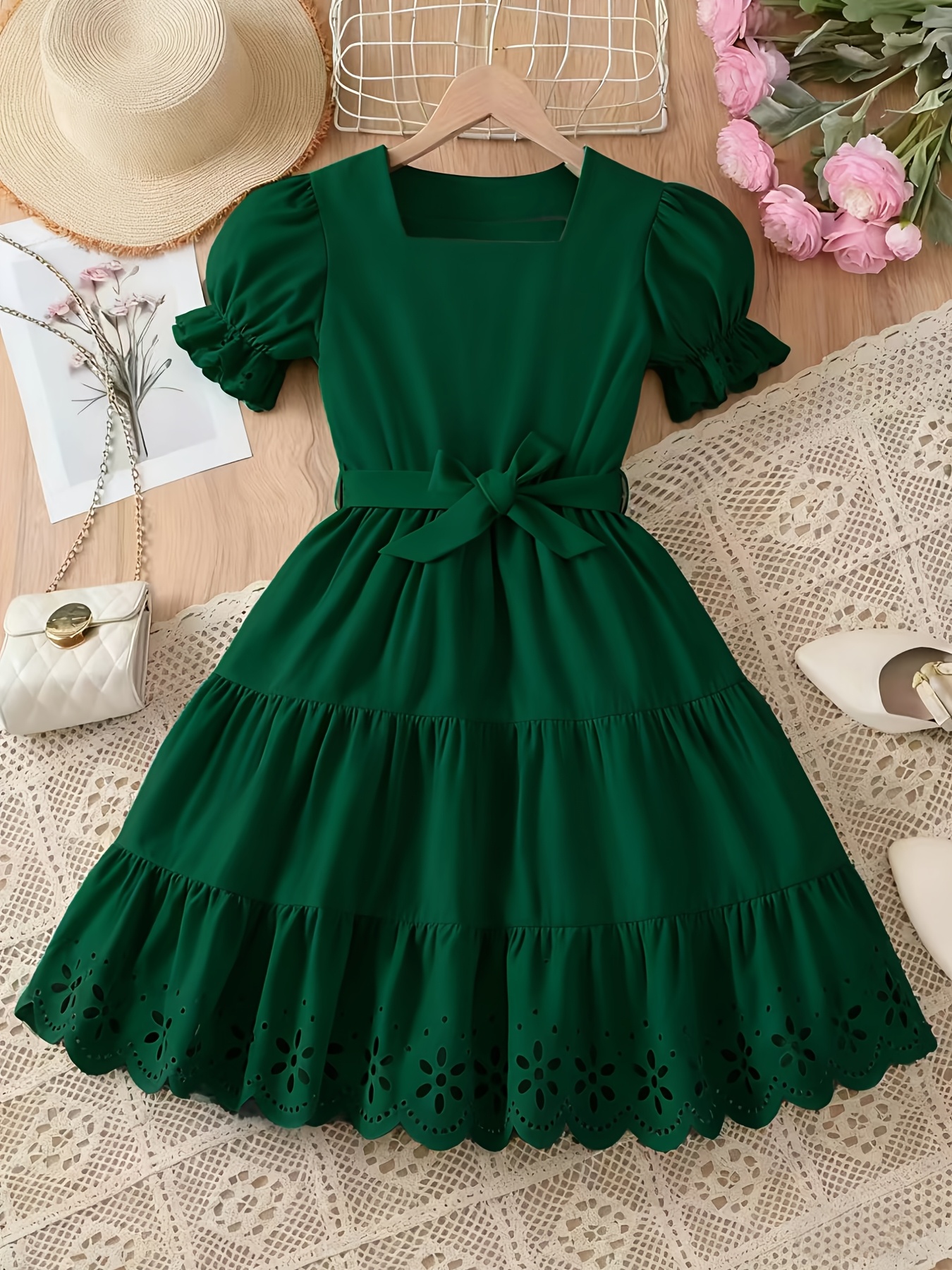 little black flowy dress Sage Green Ball Gown Quinceanera Dress with Glitter– PromGirl main image 0