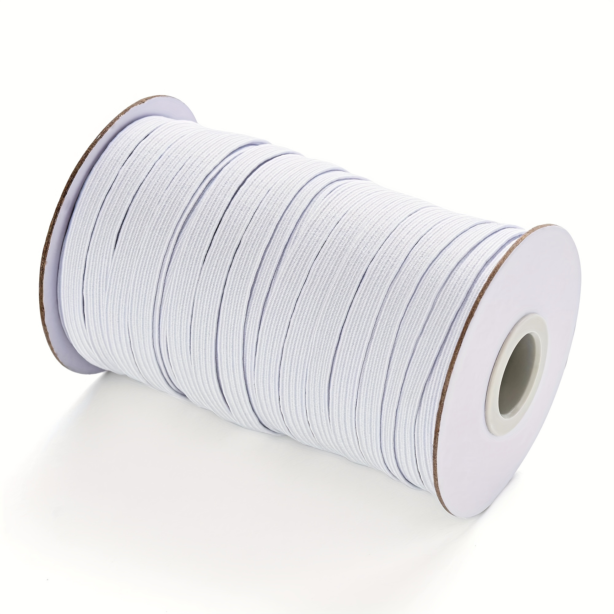 E-shop 1 Rolle 80 Yards langes elastisches Band zum Nähen, 1/4 Zoll breites weißes Strickgummi, hochelastisches Seil zum Nähen von Gürteln und