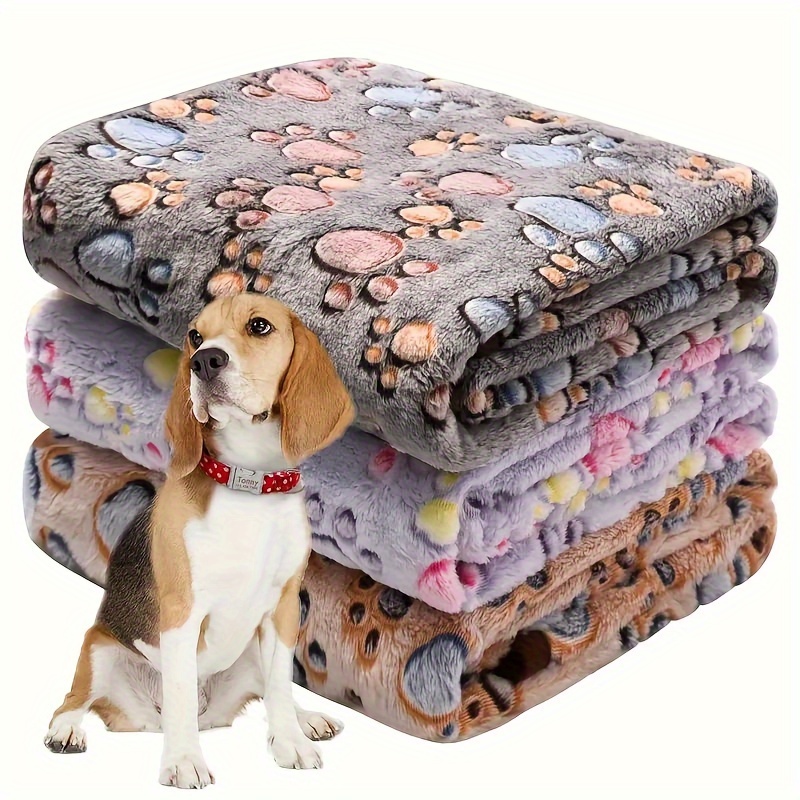 

3-pack Pet Blankets For Dogs, Polyester Fiber, Machine Washable, Stain Resistant, , Set For Extra Small To Large Breeds