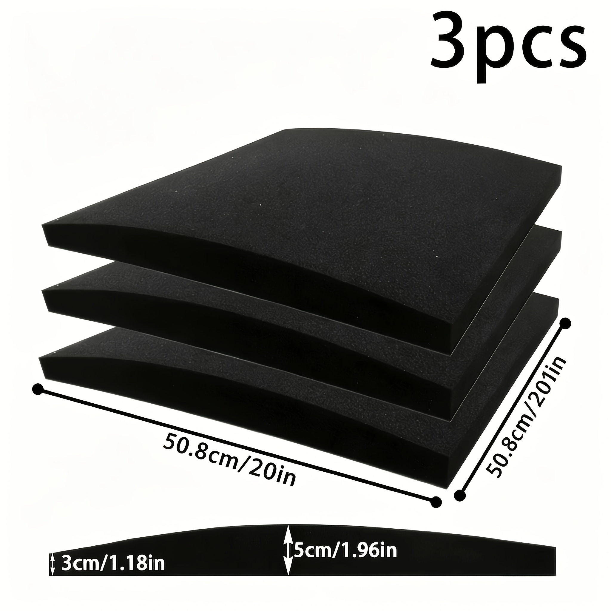 TEMU Ensemble de 3 coussins de support pour canapé, taille 20X20 pouces, coussin de réparation pour canapé noir affaissé, coussin de remplacement