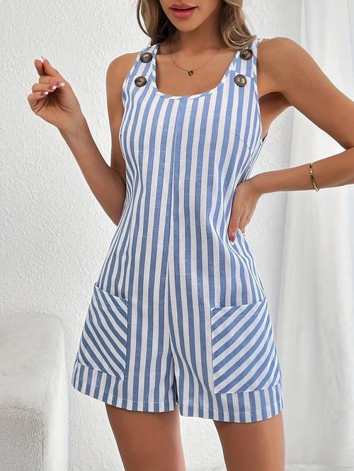 womens striped jumpsuit suitable for summer