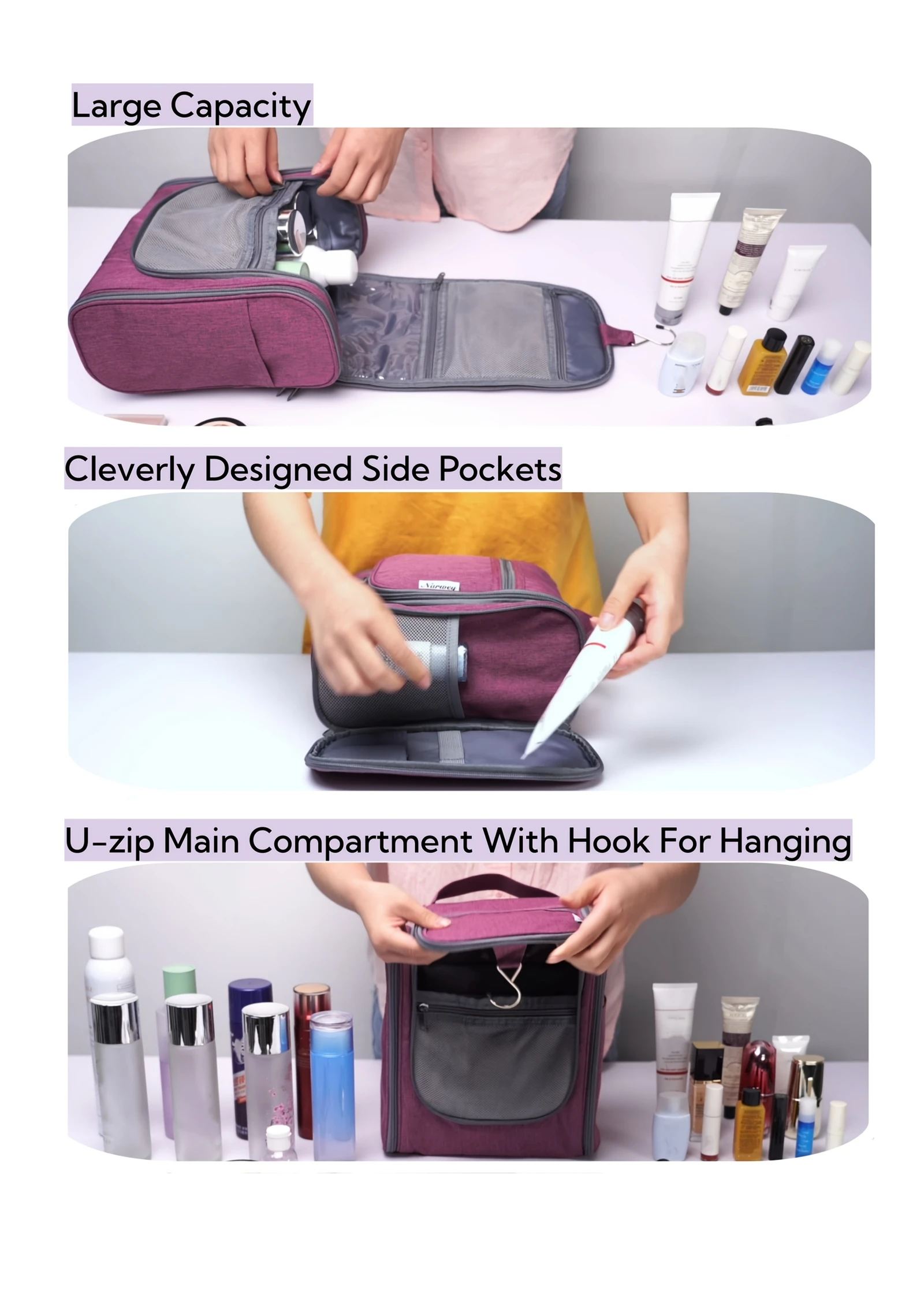 Hanging Toiletry Bag for Women - Travel Cosmetic Organizer – detail 17