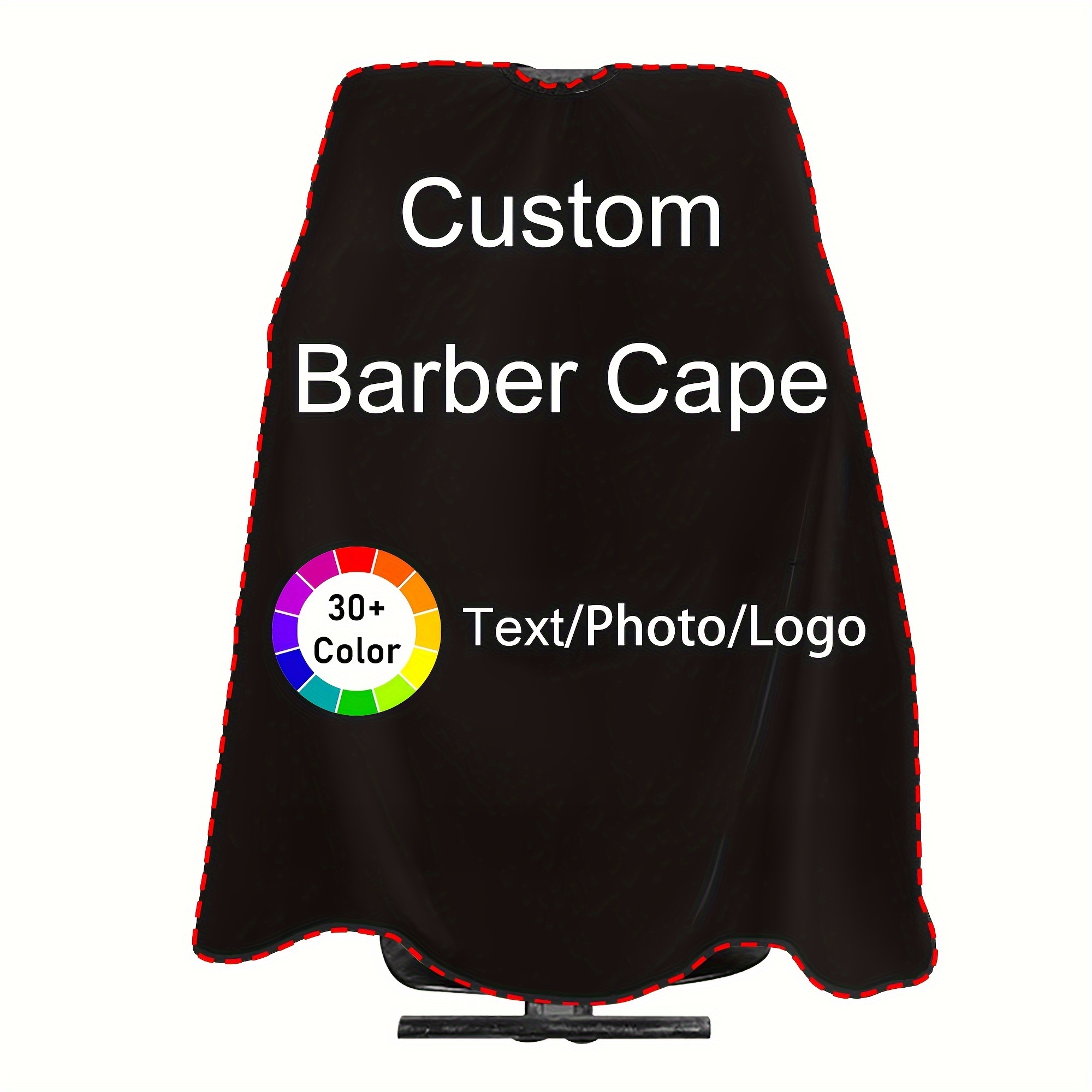 

1pc Unisex Customizable Barber Cape - Personalized Haircut Gown With Adjustable Closure, Waterproof Polyester Salon Cape For Home Barbershop, /text/photo Option