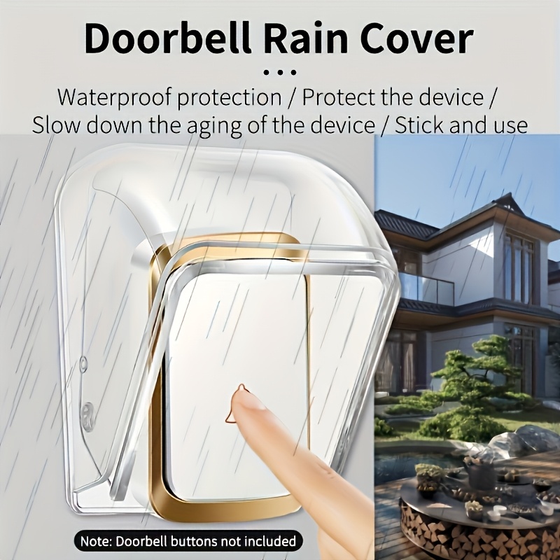 Clear Waterproof Doorbell Cover, Rainproof & Splash-Proof