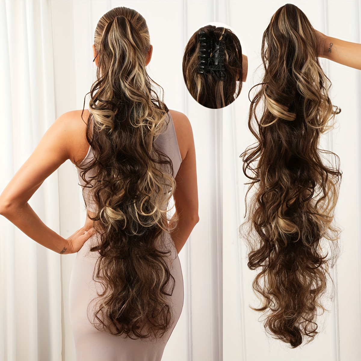 

34" Long Curly Ponytail - Synthetic Hairpiece For Women, -on , For & Parties