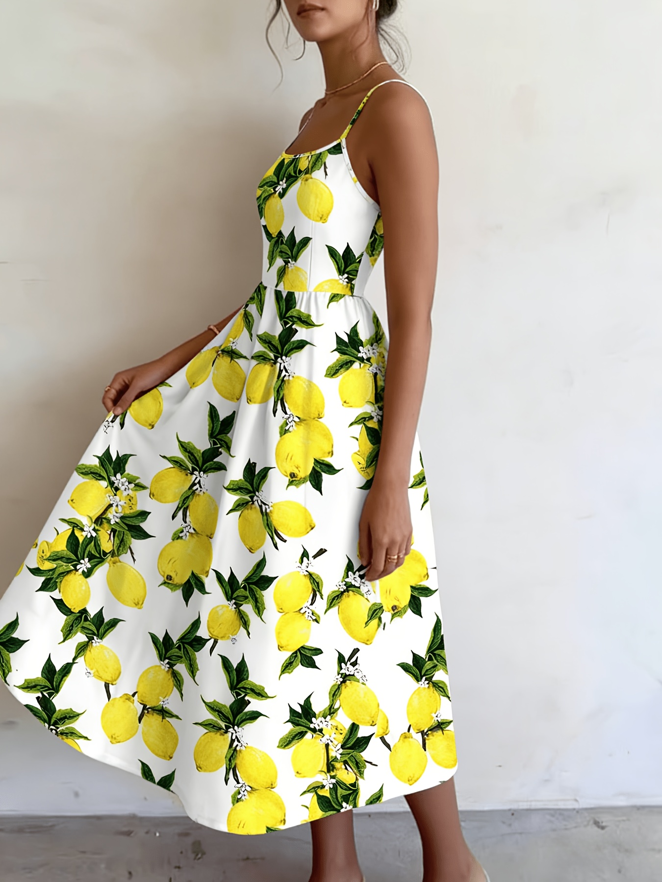 fashion printed cinched waist party flared cami dress womens - Temu  Mauritius