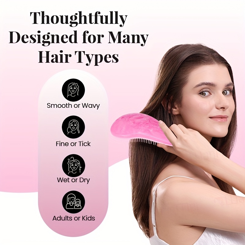 1 peine mágico -enredos, peine con cojín de masaje, peine en caja de regalo para fiestas, cuidado diario del cabello, peine desenredante, peine compacto, cerdas de nylon, peine de alta calidad, artículo esencial para el cuidado del cabello, superficie suave, peine para cabello de mujer, regalo
