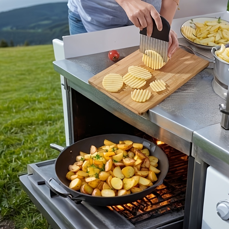 

Stainless Slicer For Potatoes, , And Vegetables, Salads And Light Meals, Safe For Outdoor Camping, Dining, And Home Use, Universal Size, Manual Operation