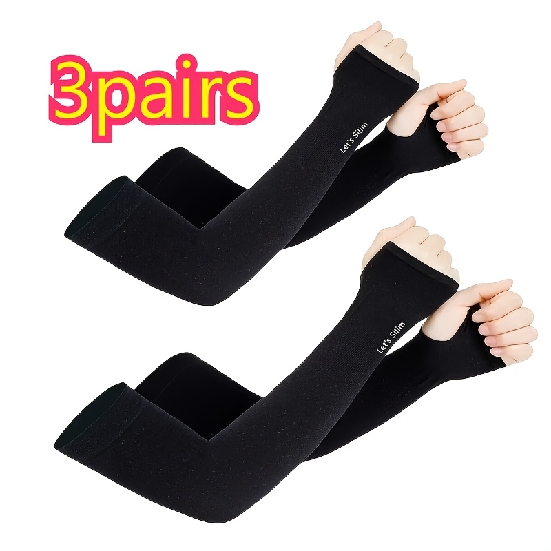 TEMU Lot de 3 paires de manchons de bras rafraîchissants, respirants et absorbants la transpiration, pour la conduite, le cyclisme, le air, la pêche