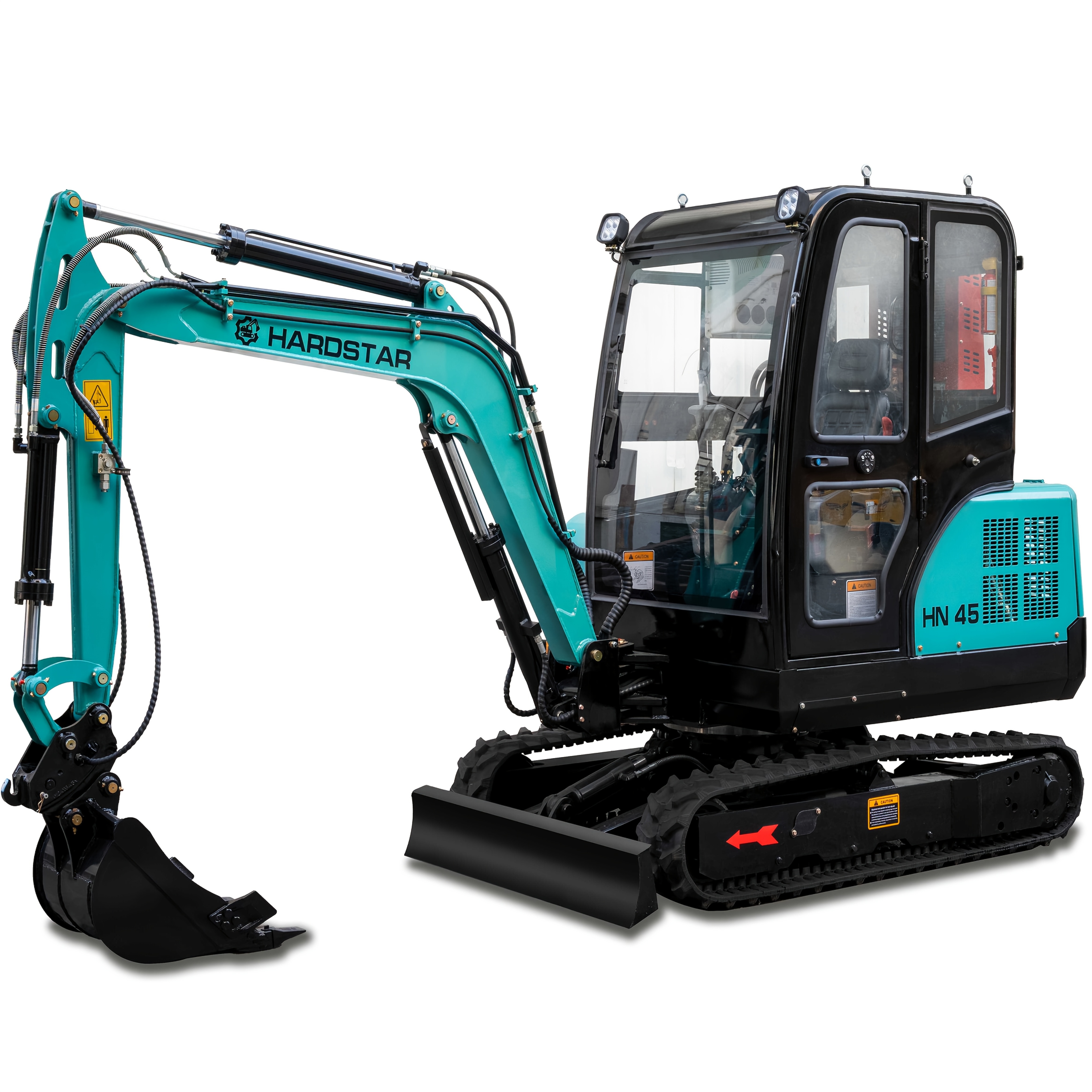 Mini Excavator Hardstar HN45 Model | 25HP Kubota D1703 Engine | Enclosed Cab With AC | Hydraulic Exc