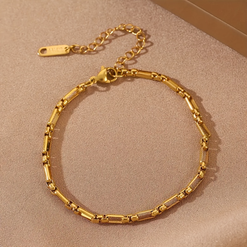 E-shop Leichter Luxus Eleganter Niedlicher Goldener Edelstahl Damen Armband für Casual Party Valentinstag Muttertag Geschenk