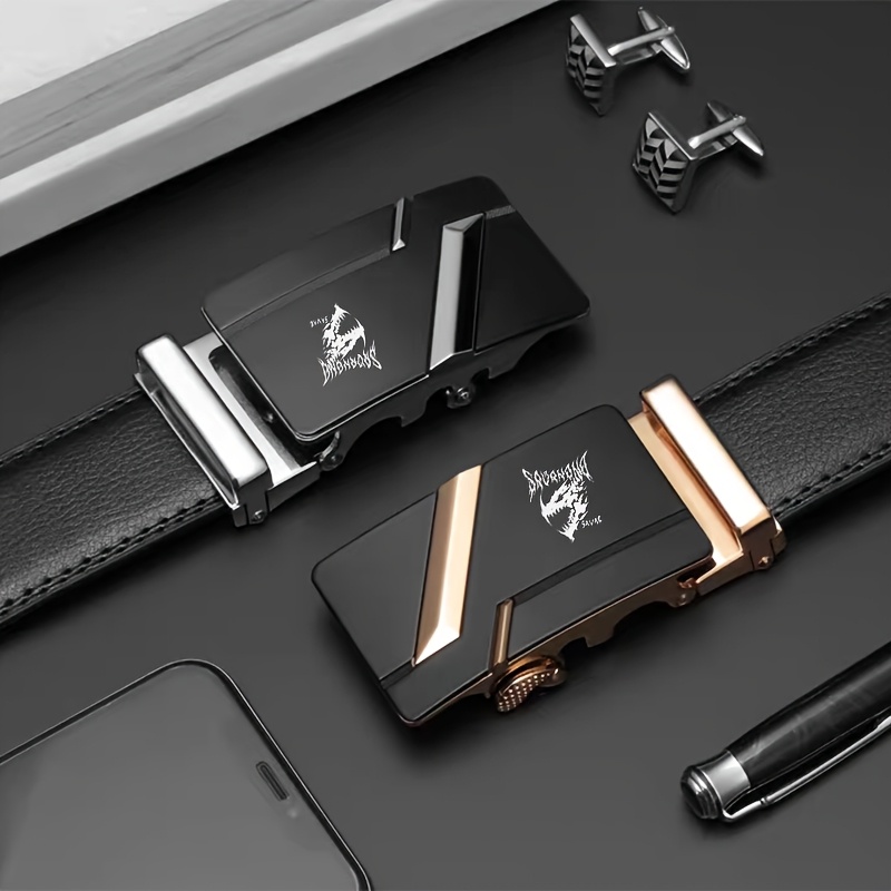 Men's Belt with Dragon Pattern and Automatic Buckle