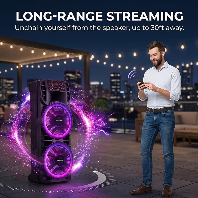 7000W Portable Party Bluetooth Speaker with Subwoofer