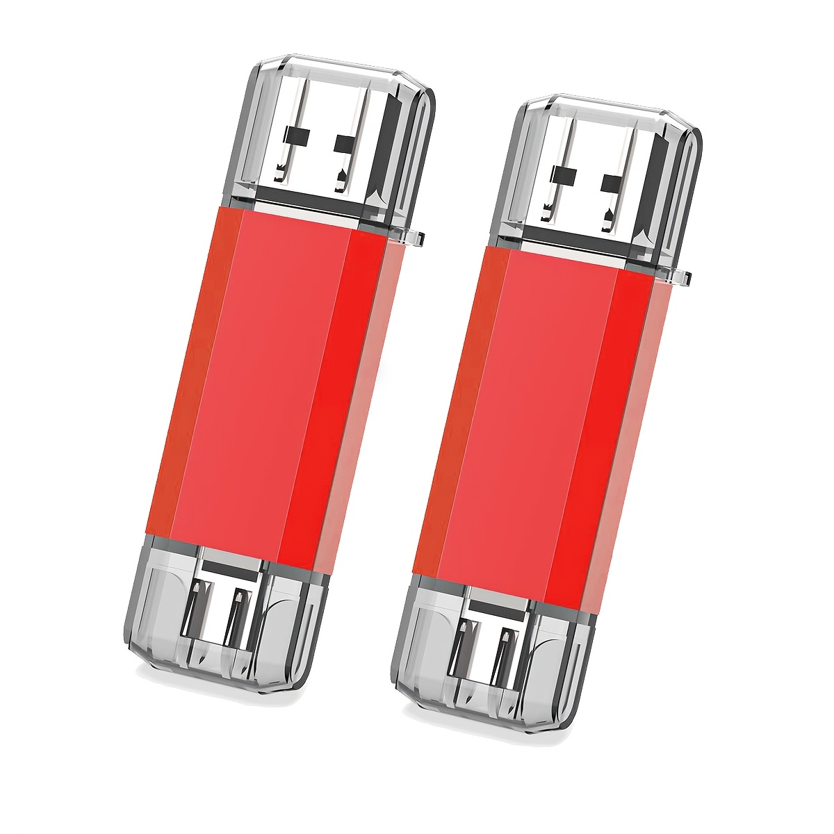 Image of 2pcs 16gb/32gb/64gb/128gb Usb C Flash Drive 2in 1 Usb 3.0 Type C Dual Otg Metal With Led Indicator For Usb-c Smartphones, Pc, And Tablets