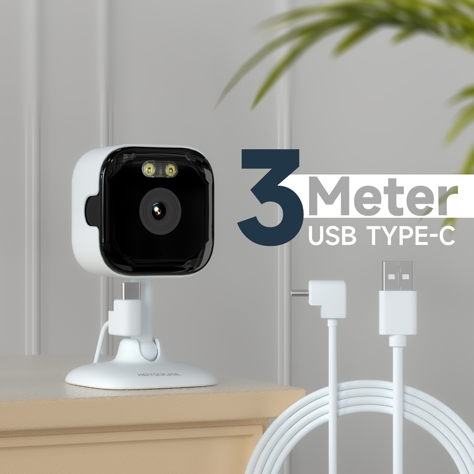 HEIYOUCAM 3MP Full HD Surveillance Camera, 2.4G/5GHZ Dual Band Wireless Camera, Full-Color Night Vision, Two-Way Voice Call, Motion Detection, Built-in AP Hotspot, Can Be Viewed Without Internet, Take Care of Children, Elderly And Pets Safety
