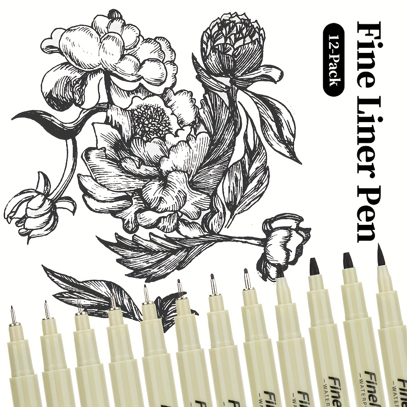 Multi-Line Drawing Pen Set, 5/6/9pcs Fine Waterproof Ink Pens