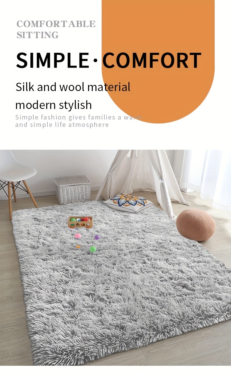 luxury plush shag area rug 5cm high pile 900g sqm machine washable non slip backing rectangle polyester indoor carpet for bedroom living room office   2 16m 1 8m long side   details 0