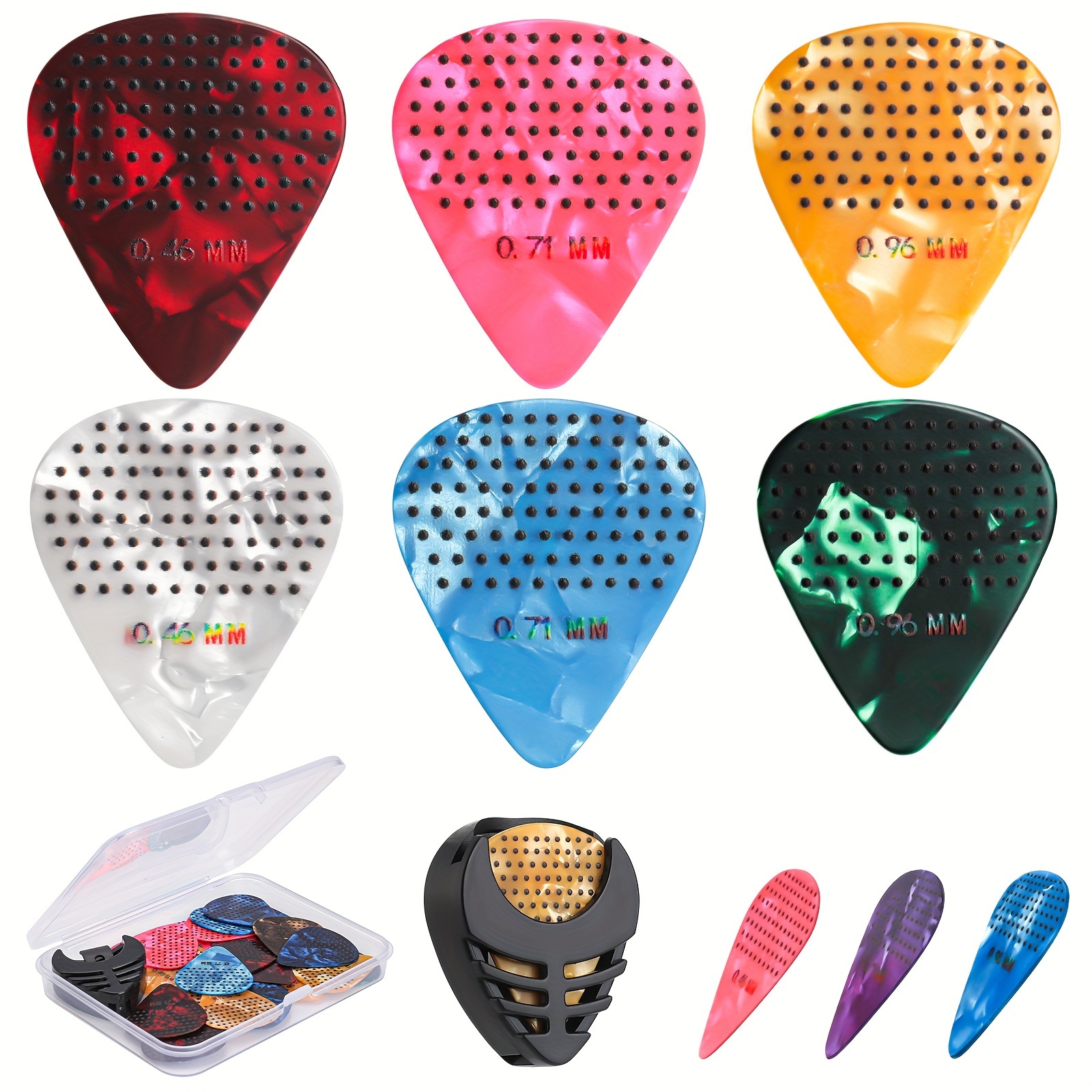 

15/30pcs Guitar Picks, Dot Anti Slip Guitar Picks, Different Thicknesses Guitar Picks(0.46 0.71 0.96mm), With Guitar Pick Holder, Guitar Picks Set For Acoustic Guitar Electric Guitar Bass Ukulele