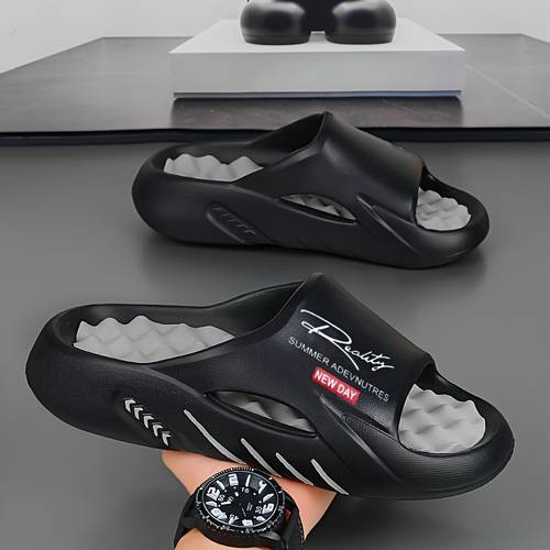mens slide sandals eva sole non slip thick bottom lightweight breathable for outdoor beach and casual wear summer sandals